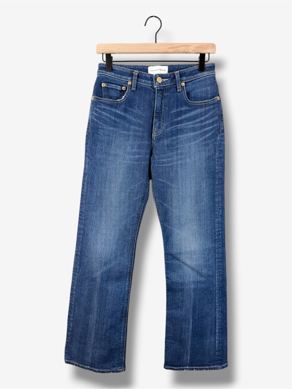 Tu es mon TRÉSOR Amethyst Jeans Size 25 Mid Rise Slim Flare Japanese Denim